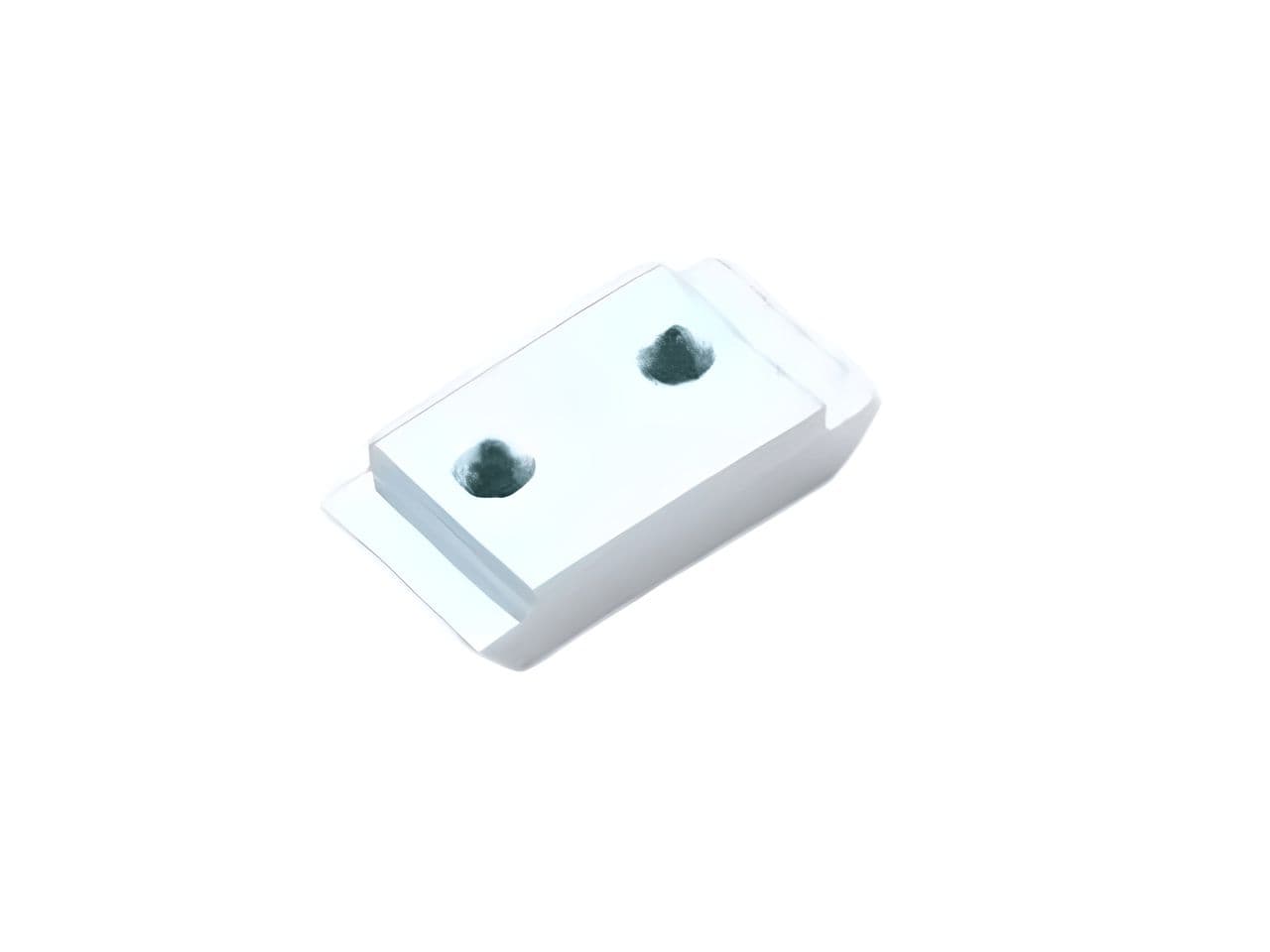 Precision machined block with dual mounting holes and polished finish
